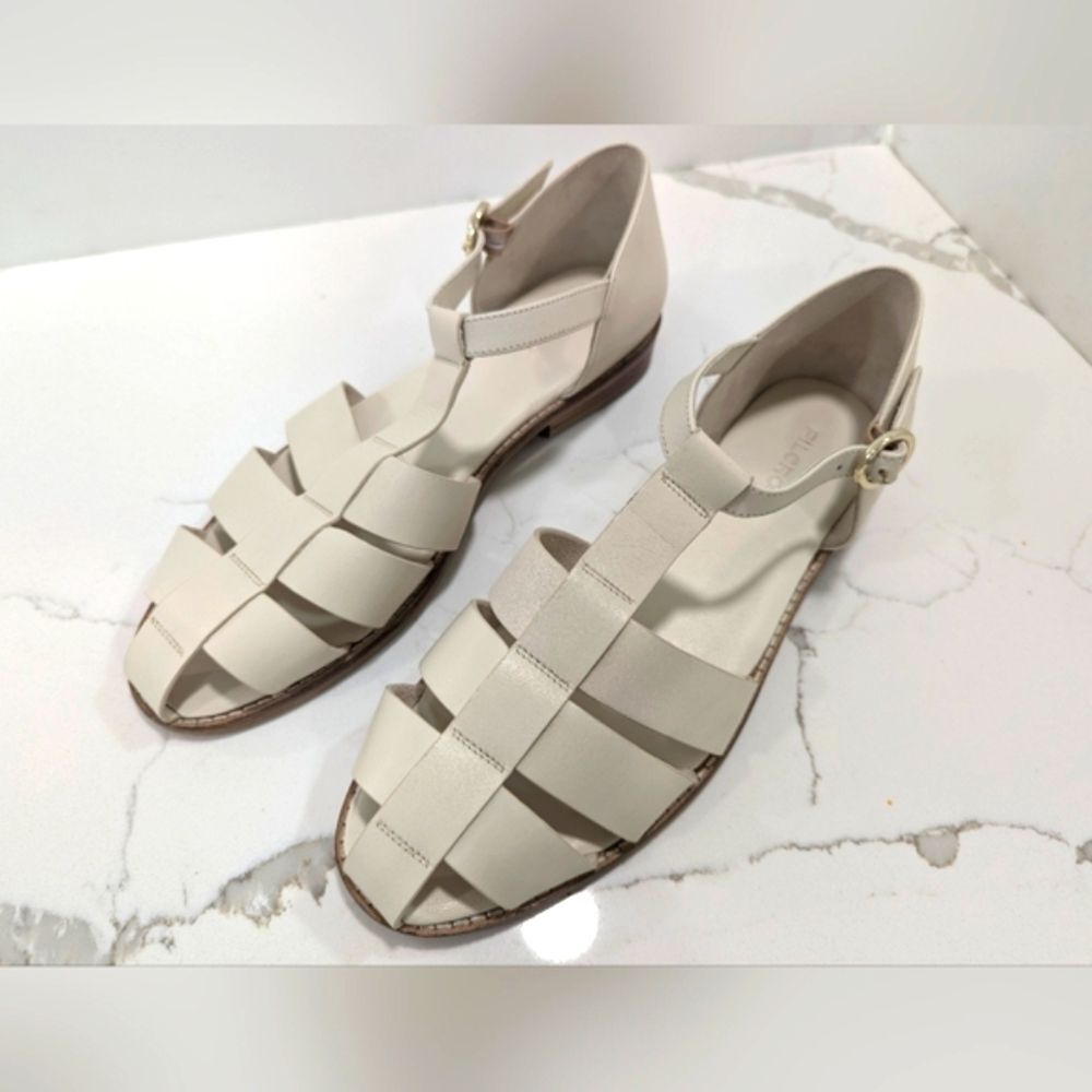 Pilcro Cream Strappy Sandals - Picture 3 of 10